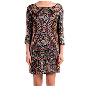 NWT $698 Just Cavalli silk floral dress.  IT 42 US 6